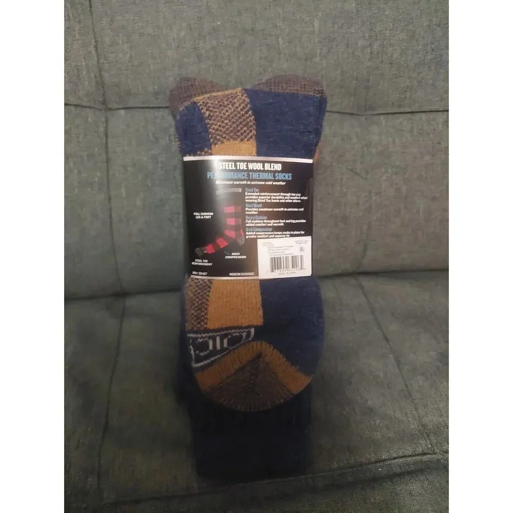 GENUINE DICKIES STEEL TOE CREW HEAVY WOOL CUSHION THERMAL SOCK 3 PR SZ 6-12 NWT